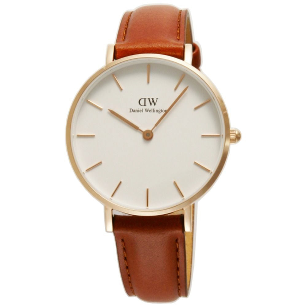 Daniel Wellington DW00100175 Watch - Elegant Petite 32 St Mawes Stylish White Dial Classic Leather Strap Timeless Design