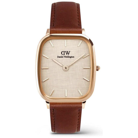 Daniel Wellington DW00100816 Watch - Elegant Beige Women's Watch Minimalist Design Classic Style Durable Leather Strap