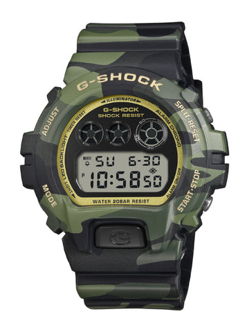 CASIO DW6900CMG3JF G-SHOCK Camo and Gold Design Water Resistant Shock Resistant Durable Resin Strap