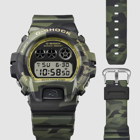 CASIO DW6900CMG3JF G-SHOCK Camo and Gold Design Water Resistant Shock Resistant Durable Resin Strap