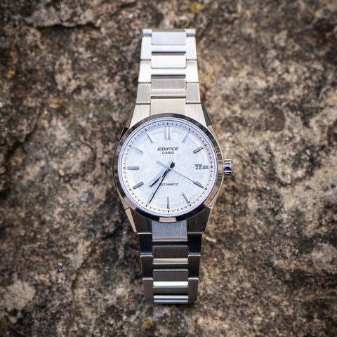 CASIO EFK-110D-7AJF Automatic Hand-Winding White Dial Stainless Steel Case Water Resistant