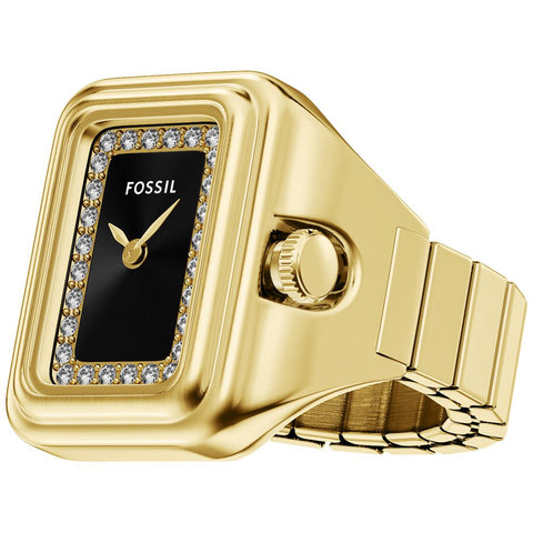 FOSSIL ES5447 Elegant Raquel Watch Ring Stainless Steel Crystal Accents Water Resistant Stylish Design