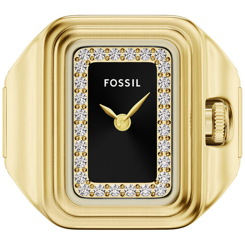 FOSSIL ES5447 Elegant Raquel Watch Ring Stainless Steel Crystal Accents Water Resistant Stylish Design