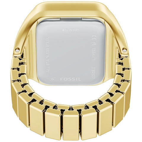 FOSSIL ES5447 Elegant Raquel Watch Ring Stainless Steel Crystal Accents Water Resistant Stylish Design