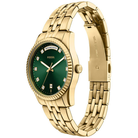 ES5460 FOSSIL Scarlette Green Dial Stylish Design Water Resistant Durable Stainless Steel