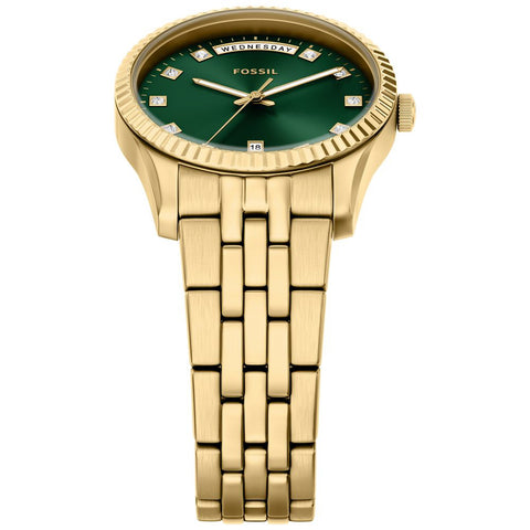 ES5460 FOSSIL Scarlette Green Dial Stylish Design Water Resistant Durable Stainless Steel