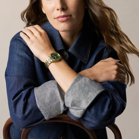 ES5460 FOSSIL Scarlette Green Dial Stylish Design Water Resistant Durable Stainless Steel