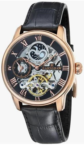 ARNSHOW ES800607 Watch - Automatic Skeleton Watch Dual Time Function Moon Phase Display Elegant Design
