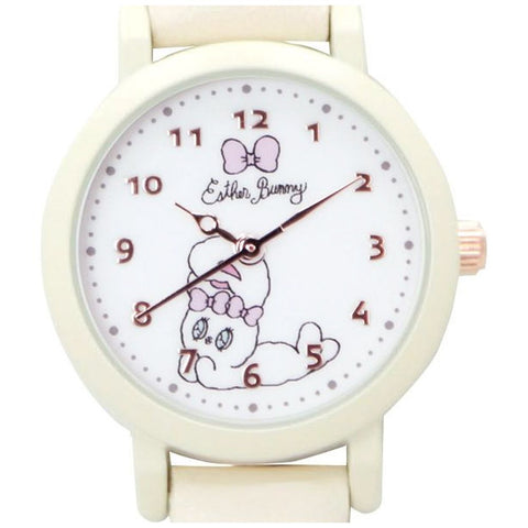 ESB002-2 2 Estabunny Leather Watch White Stylish Design Durable Construction Water Resistant Comfortable Fit