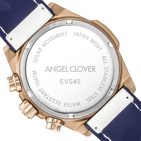 EVS45PWH-WH Exventure Solar Ceramic Watch 1 Year Warranty White Eco-Friendly Solar Powered Elegant Design