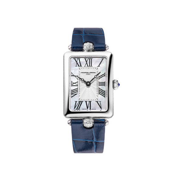 Frederique Constant FC-200MPSAL2AC6B Watch - Elegant Swiss Automatic Watch with Blue Dial Leather Strap Date Function (Image 