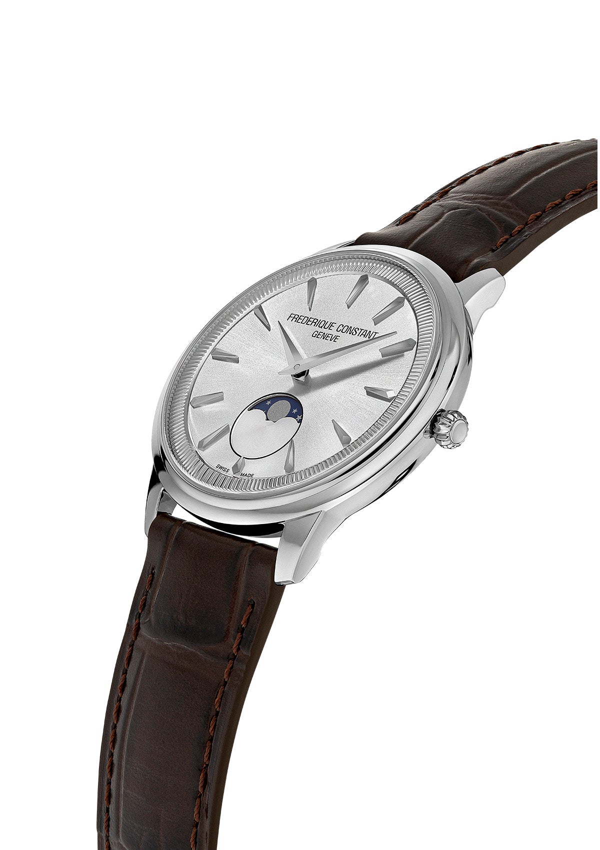 Frederique Constant FC-206S3S6 Watch - Elegant Swiss Automatic Watch with Silver Dial and Leather Strap (Image 3)
