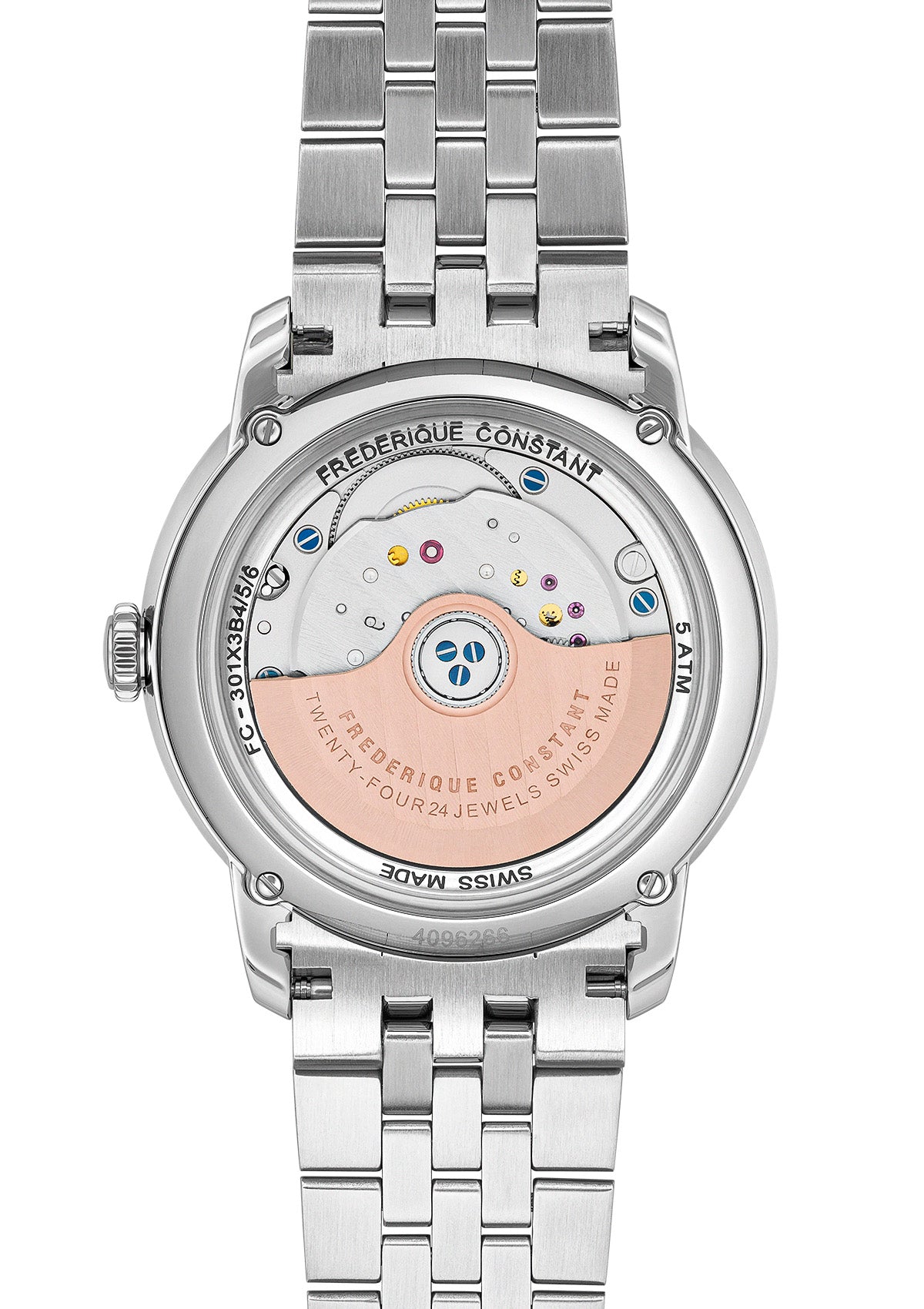 Frederique Constant FC-301BL3B6B Watch - Swiss Automatic Movement Elegant Blue Dial Leather Strap Luxury Watch (Image 2)