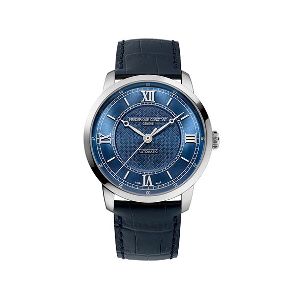 Frederique Constant FC-301BL3B6B Watch - Swiss Automatic Movement Elegant Blue Dial Leather Strap Luxury Watch (Image 6)