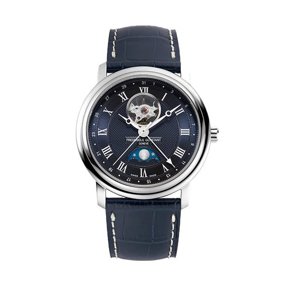 Frederique Constant FC-335MCSALB4P26 Watch - Swiss Automatic Movement Elegant Blue Dial Stainless Steel Case Luxury Watch (Im