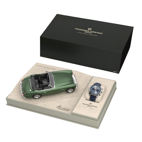 Frederique Constant FC-397HLBN5B6 Watch - Elegant Swiss Automatic Watch with Blue Dial Leather Strap and Date Function (Image