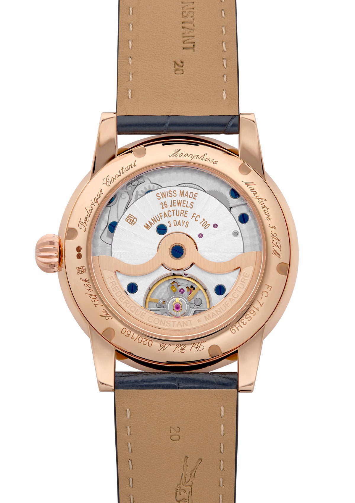 Frederique Constant FC-716S3H9 Watch - Swiss Automatic Movement Elegant Design Sapphire Crystal Leather Strap (Image 3)