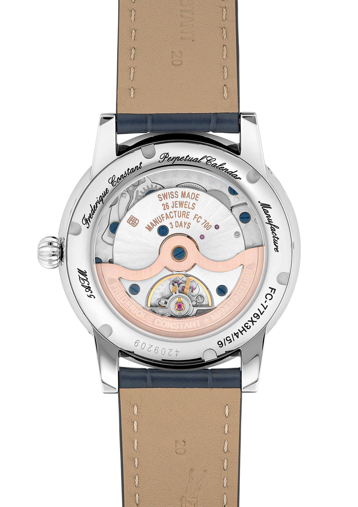 Frederique Constant FC-776N3H6 Watch - Swiss Automatic Movement Elegant Rose Gold Case Classic Leather Strap (Image 2)