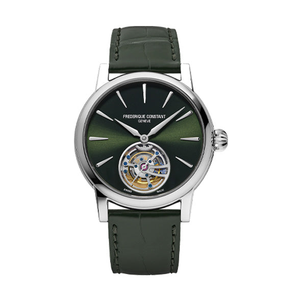 Frederique Constant FC-980AV3H8 Watch - Luxury Swiss Automatic Watch with Sapphire Crystal Chronograph and Leather Strap (Ima