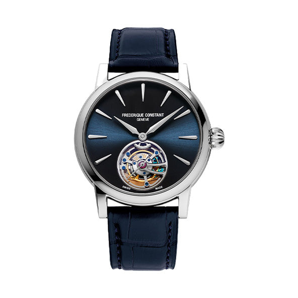 Frederique Constant FC-980AV3H8 Watch - Luxury Swiss Automatic Watch with Sapphire Crystal Chronograph and Leather Strap (Ima