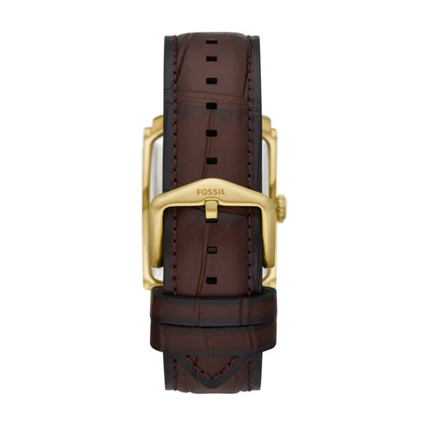 FOSSIL FS6011 Men's Watch Stainless Steel Case Water Resistant Chronograph Leather Strap Stylish Design