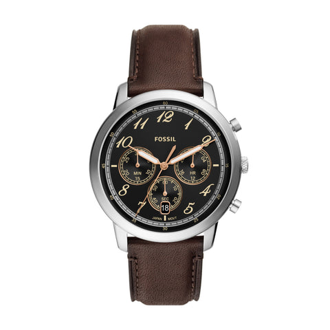 FS6024 FOSSIL Men's Watch Black Dial Stainless Steel Water Resistant Quartz Stylish Design