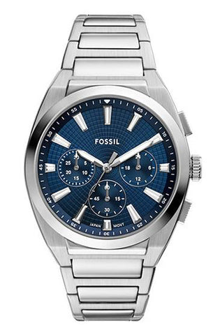FOSSIL FS6104 Silver Stainless Steel Chronograph Watch Water Resistant Elegant Design