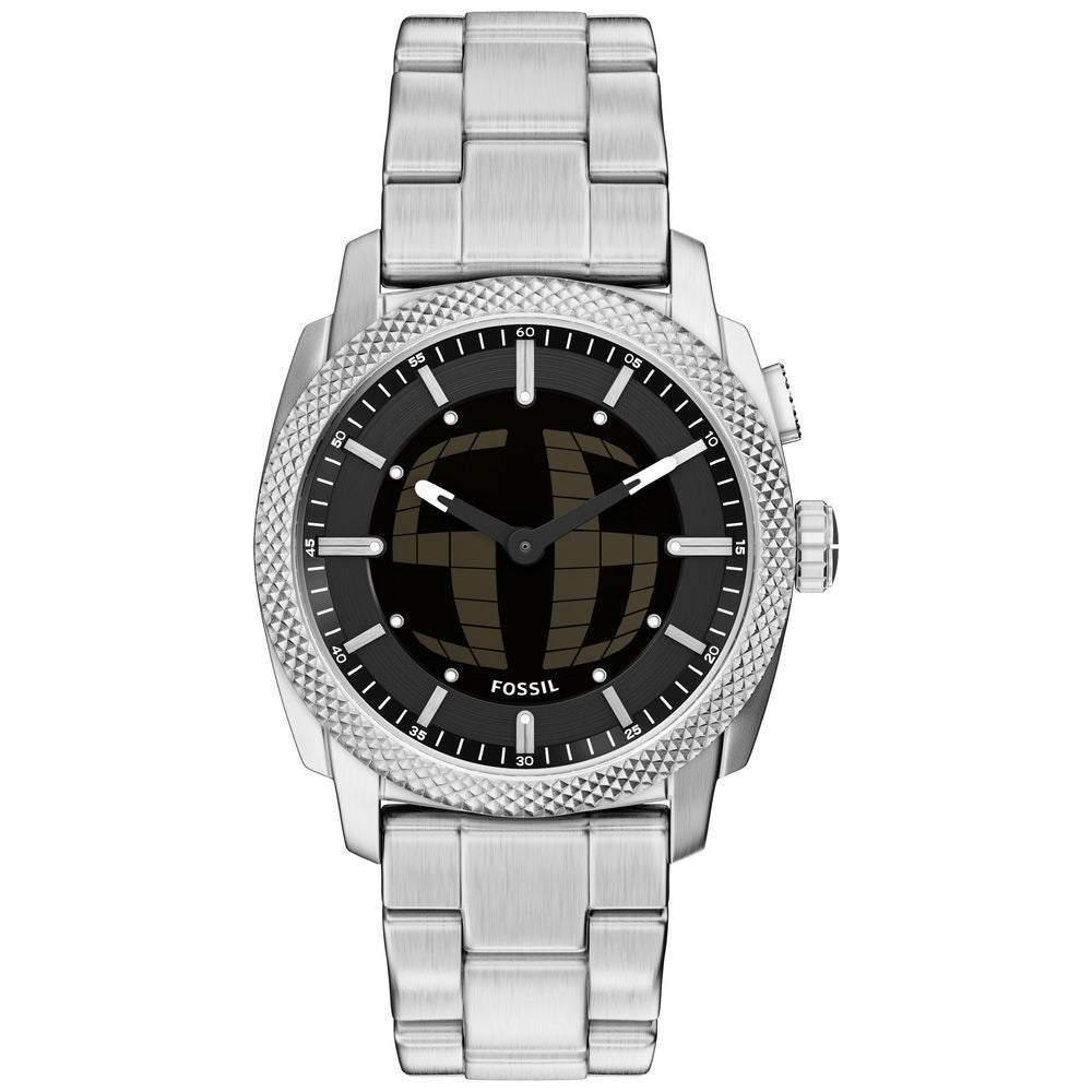 IPPO JAPAN WATCH FS6155 Watch - FOSSIL Machine Chronograph Stainless Steel Black Dial Water Resistant Leather Strap