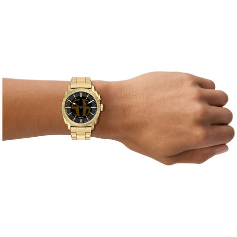 FS6157 FOSSIL Machine Stainless Steel Chronograph Water Resistant Black Dial Leather Strap