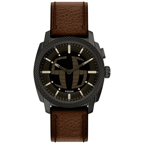 FS6165 FOSSIL Machine Chronograph Stainless Steel Water Resistant Leather Strap 50mm Case