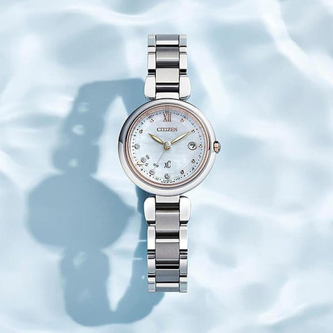 Citizen Women's xC Mizu Collection Titania Happy Flight Eco-Drive Radio-Controlled Watch Floret Diamond Model ES9466-65W