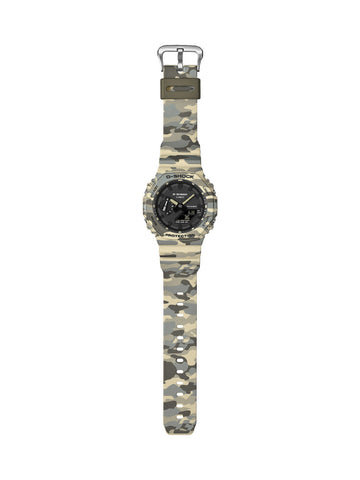 CASIO GA-2100CM-5AJF Watch - Stylish Beige Camouflage Design Lightweight Durable Resin Case Water Resistant (Image 3)