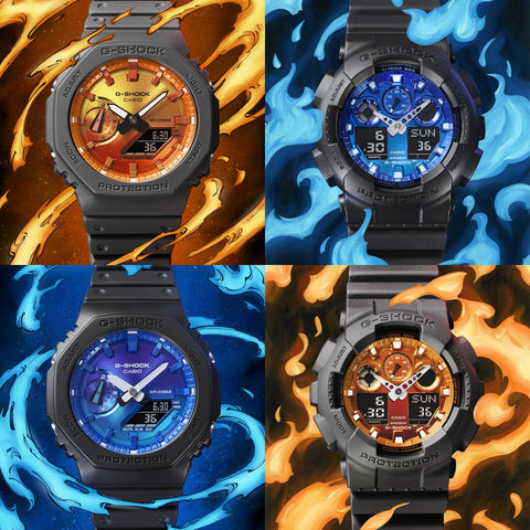 CASIO GA-2100FL-1AJF G-SHOCK Flame Series Black Lightweight Shock Resistant Water Resistant Stylish Design