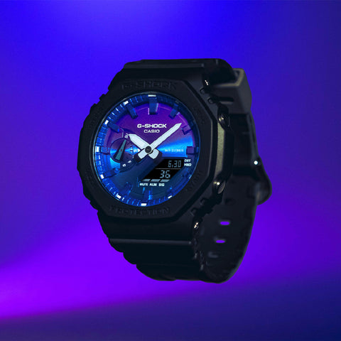 CASIO GA-2100FL-1AJF G-SHOCK Flame Series Black Lightweight Shock Resistant Water Resistant Stylish Design
