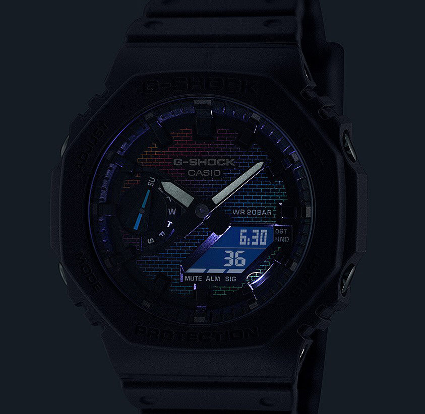 CASIO GA-2100RW-1AJF Watch - Men's G-Shock Brick Pattern Design (Image 4)