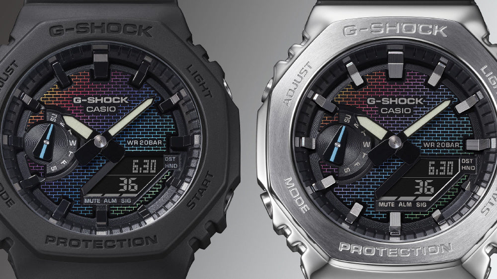 CASIO GA-2100RW-1AJF Watch - Men's G-Shock Brick Pattern Design (Image 6)