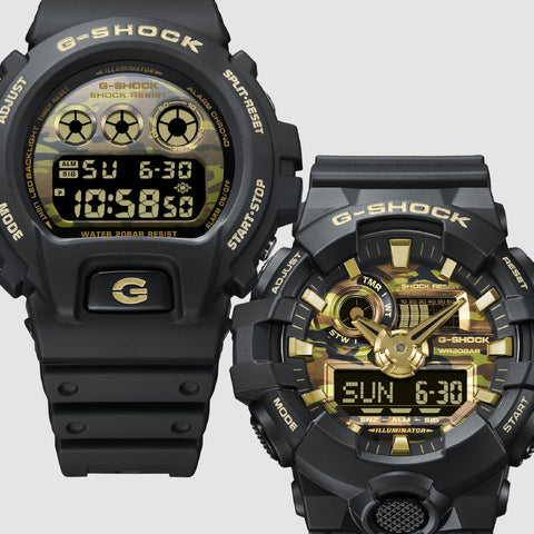 CASIO GA700CF1AJF G-SHOCK Camo and Gold Black Shock Resistant LED Light Water Resistant