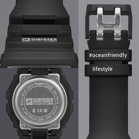 CASIO GBX100SFJ1JR Bluetooth G-SHOCK G-LIDE Surfrider Foundation Collaboration Black Water Resistant Shock Resistant