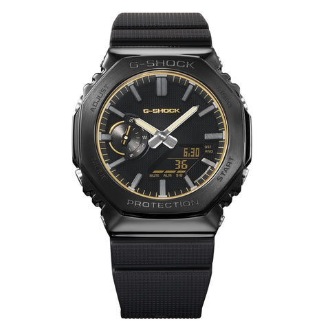 CASIO GM2100LXB1A9JF G-SHOCK Luxe Black Metal Bezel Stylish Design Water Resistant Durable Performance