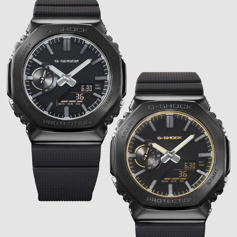 CASIO GM2100LXB1A9JF G-SHOCK Luxe Black Metal Bezel Stylish Design Water Resistant Durable Performance