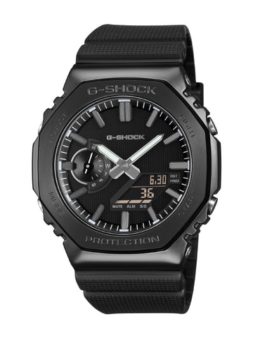 CASIO GM2100LXB1AJF G-SHOCK Luxe Black Metal Bezel Stylish Design Shock Resistant Water Resistant
