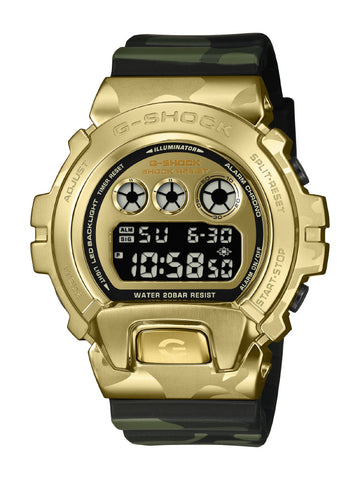 CASIO GM6900CMG3JF G-SHOCK Camo and Gold Design Durable Shock Resistant Water Resistant Stylish Everyday Wear