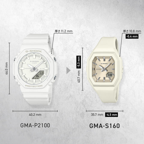 CASIO GMA-S160-7AJF Stylish Compact Design Shock Resistant Water Resistant LED Light