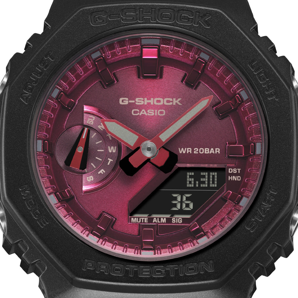 CASIO GMA-S2100RB-1AJF Watch - G-SHOCK Black & Red Color Theme Lightweight Shock Resistant Water Resistant Stylish Design (Im