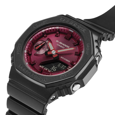 CASIO GMA-S2100RB-1AJF Watch - G-SHOCK Black & Red Color Theme Lightweight Shock Resistant Water Resistant Stylish Design (Im