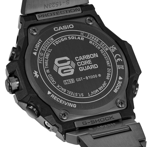 CASIO GSTB1000BD1AJF Bluetooth Solar Powered G-SHOCK G-STEEL Sleek Style Black IP Model Tough and Stylish Design