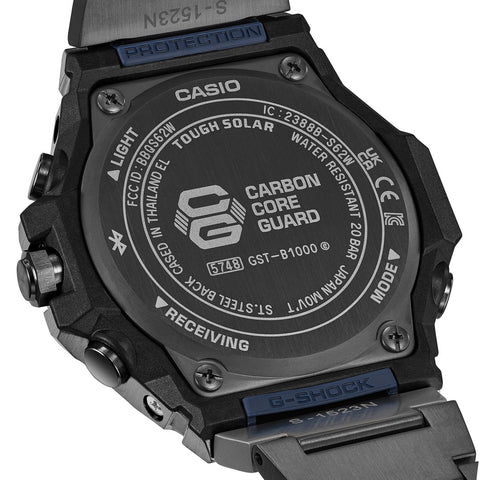 CASIO GSTB1000BD2AJF Bluetooth Solar Technology G-SHOCK G-STEEL Sleek Style Black IP Model Stylish Durable Design