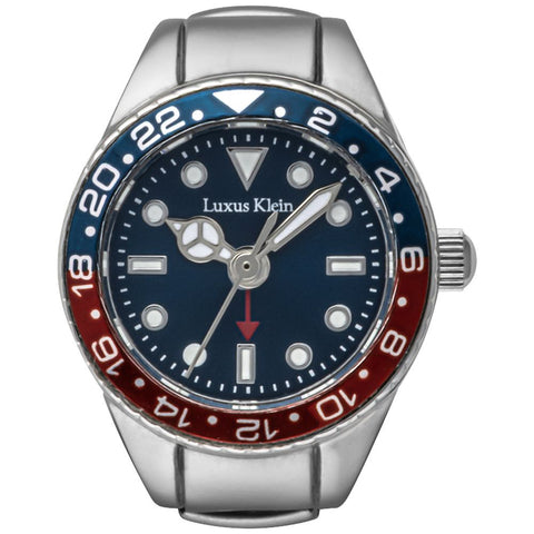 Other Overseas Manufacturers GT010BURD Stylish Ring Watch GT Series 1-Year Warranty Silver Blue Elegant Design