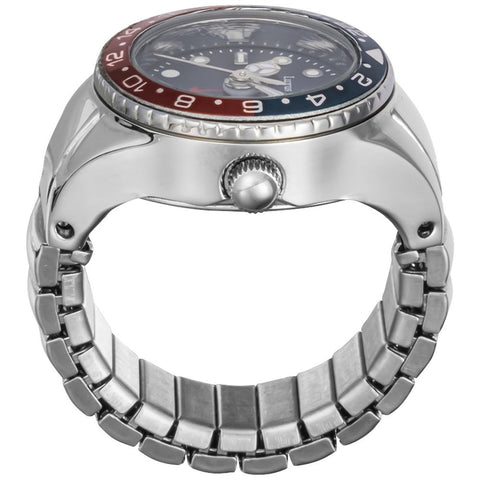 Other Overseas Manufacturers GT010BURD Stylish Ring Watch GT Series 1-Year Warranty Silver Blue Elegant Design