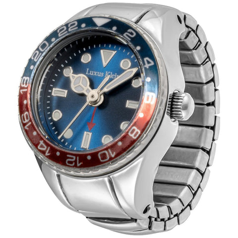 Other Overseas Manufacturers GT010BURD Stylish Ring Watch GT Series 1-Year Warranty Silver Blue Elegant Design